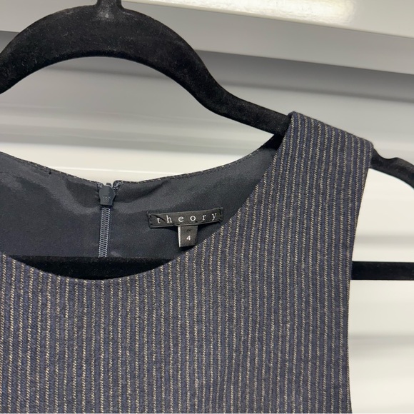 Theory Wool Pinstripe Sleeveless Sheath Dress Size 4 - Picture 3 of 5